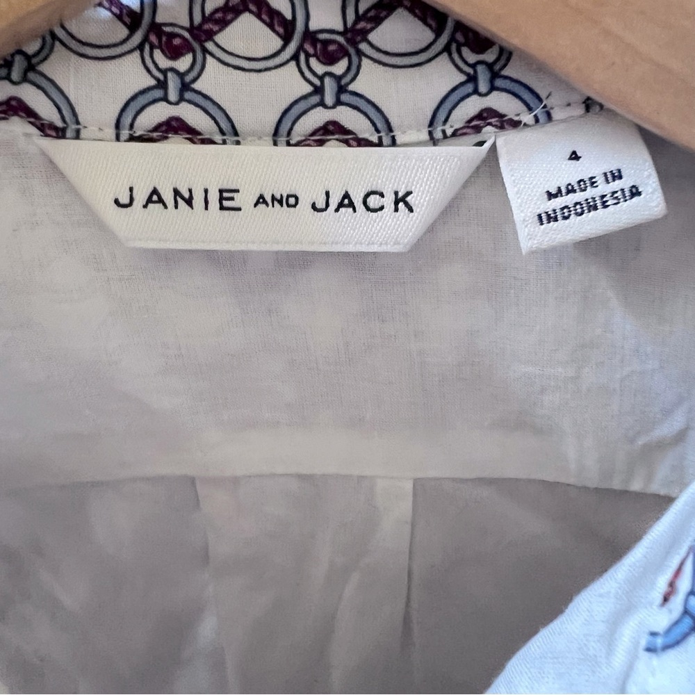 Janie and Jack Blue Polo Collar Preppy Dress with Flutter Hem - Picture 9 of 10